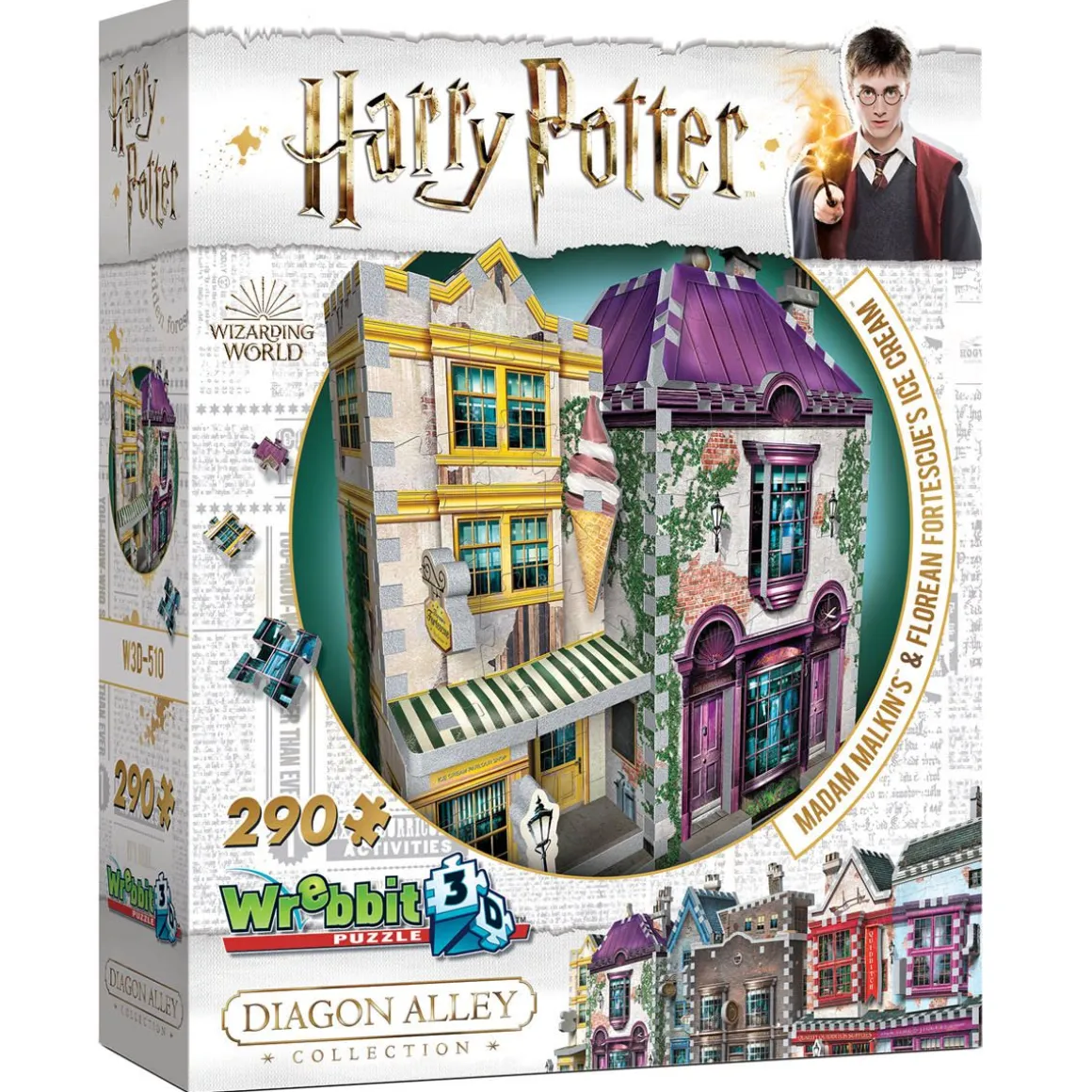 Harry Potter Matami Malkinin Kaapukauppa Ja Qaino Vahvahqon Jaatelobaari 3D-Palapeli