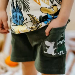 Muumikolmikko-Froteeshortsit Tummanvihrea