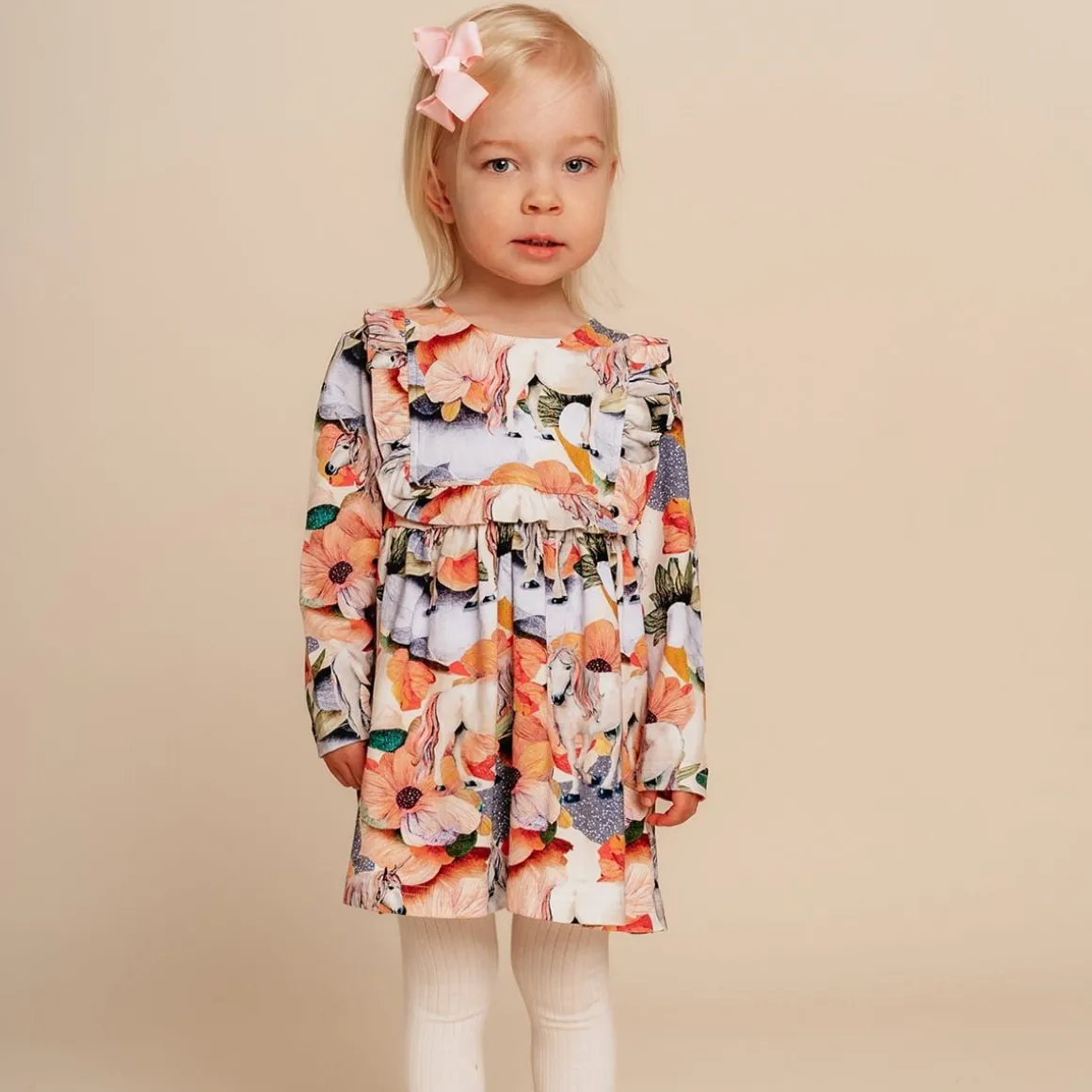 Poppy-Mekko Vauvalle Luonnonvalkoinen