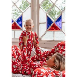 Talviyo-Pyjama Vauvalle Tummanpunainen